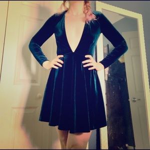 American Apparel green velvet dress